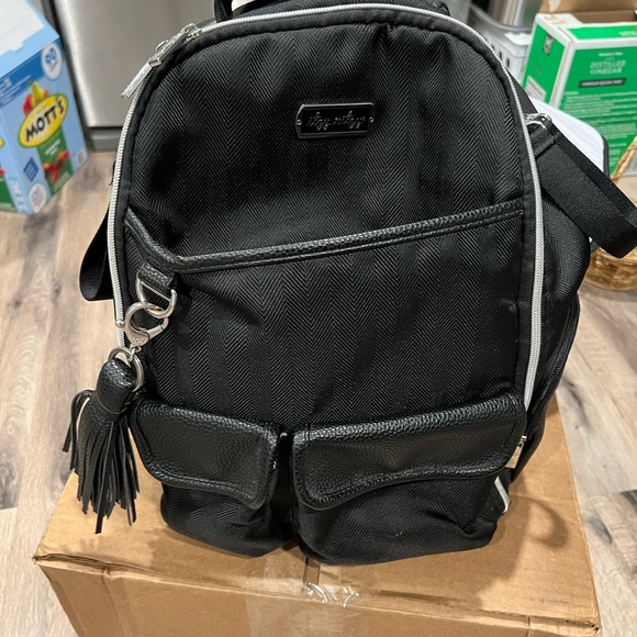 Itzy Ritzy Black Backpack with Tassel